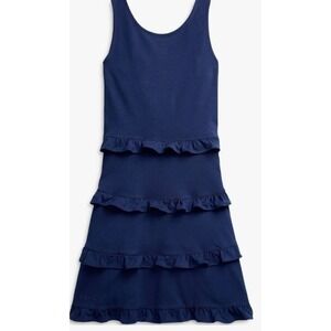 Polo Ralph Lauren Navy Blue Ruffle Tier Dress Size 6 Kids